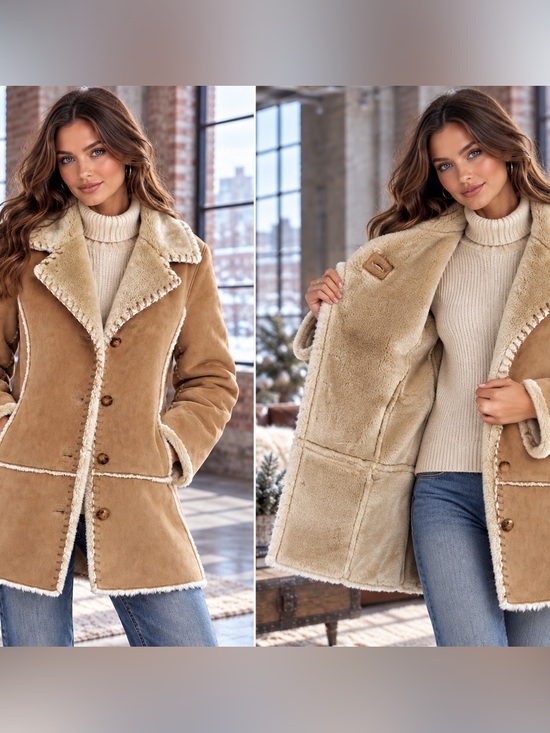 Jones New York Jackets & Blazers - Jones New York Faux Suede Fur Lined Coat Size Large NWOT